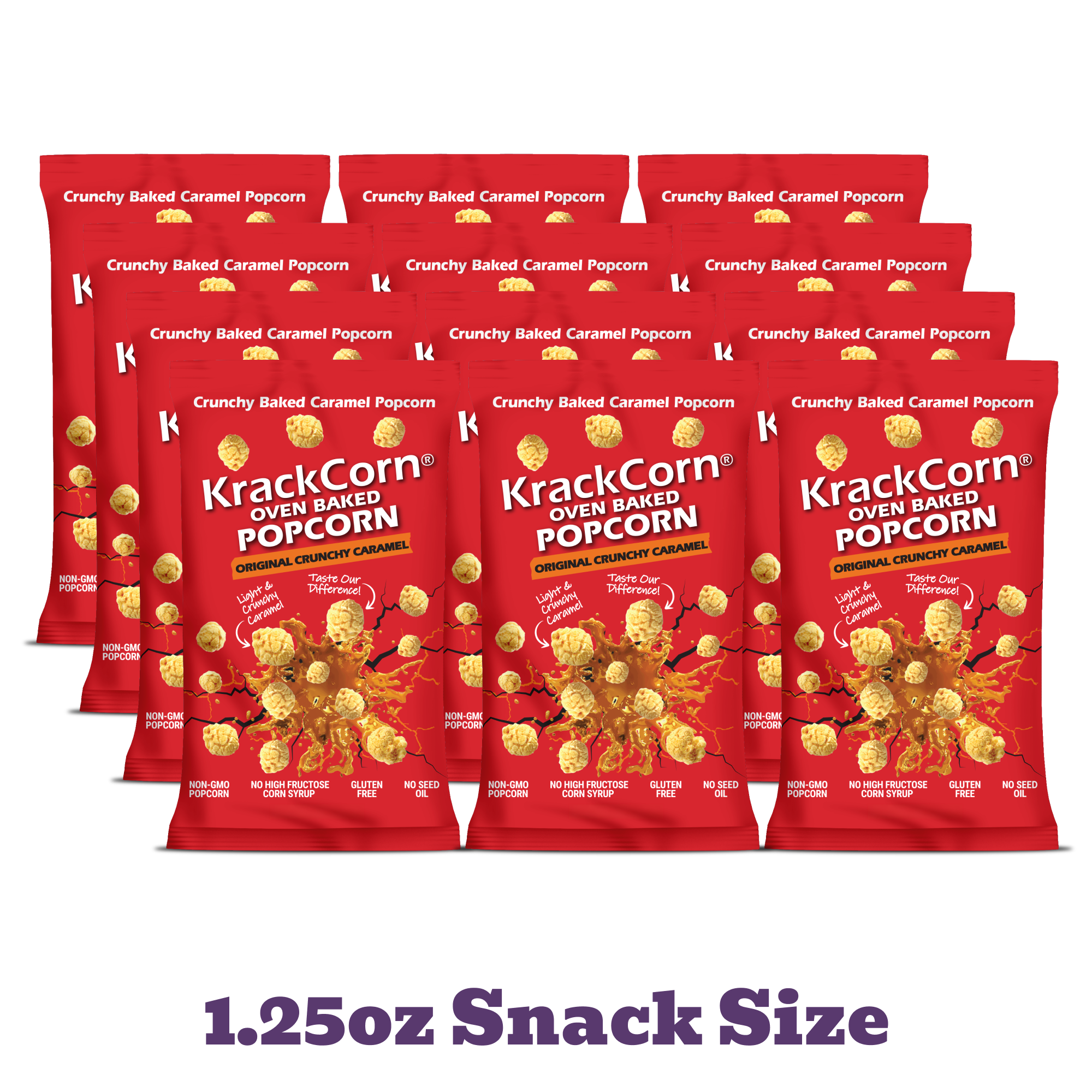 1.25oz Original Caramel Snack Size - 12 pack – KrackCorn Popcorn