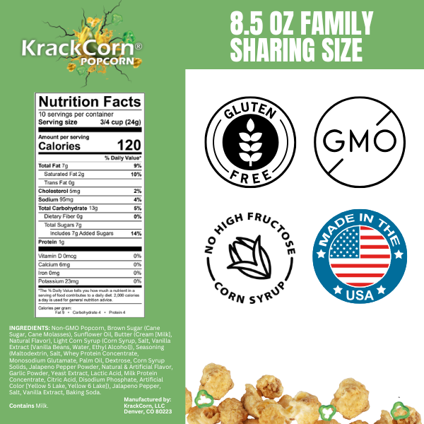 KrackCorn® Popcorn Large 5-Bag Variety Pack+FREE Bag and FREE Shipping!
