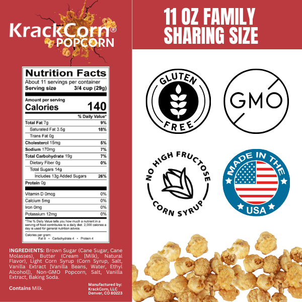 KrackCorn® Popcorn Large 5-Bag Variety Pack+FREE Bag and FREE Shipping!
