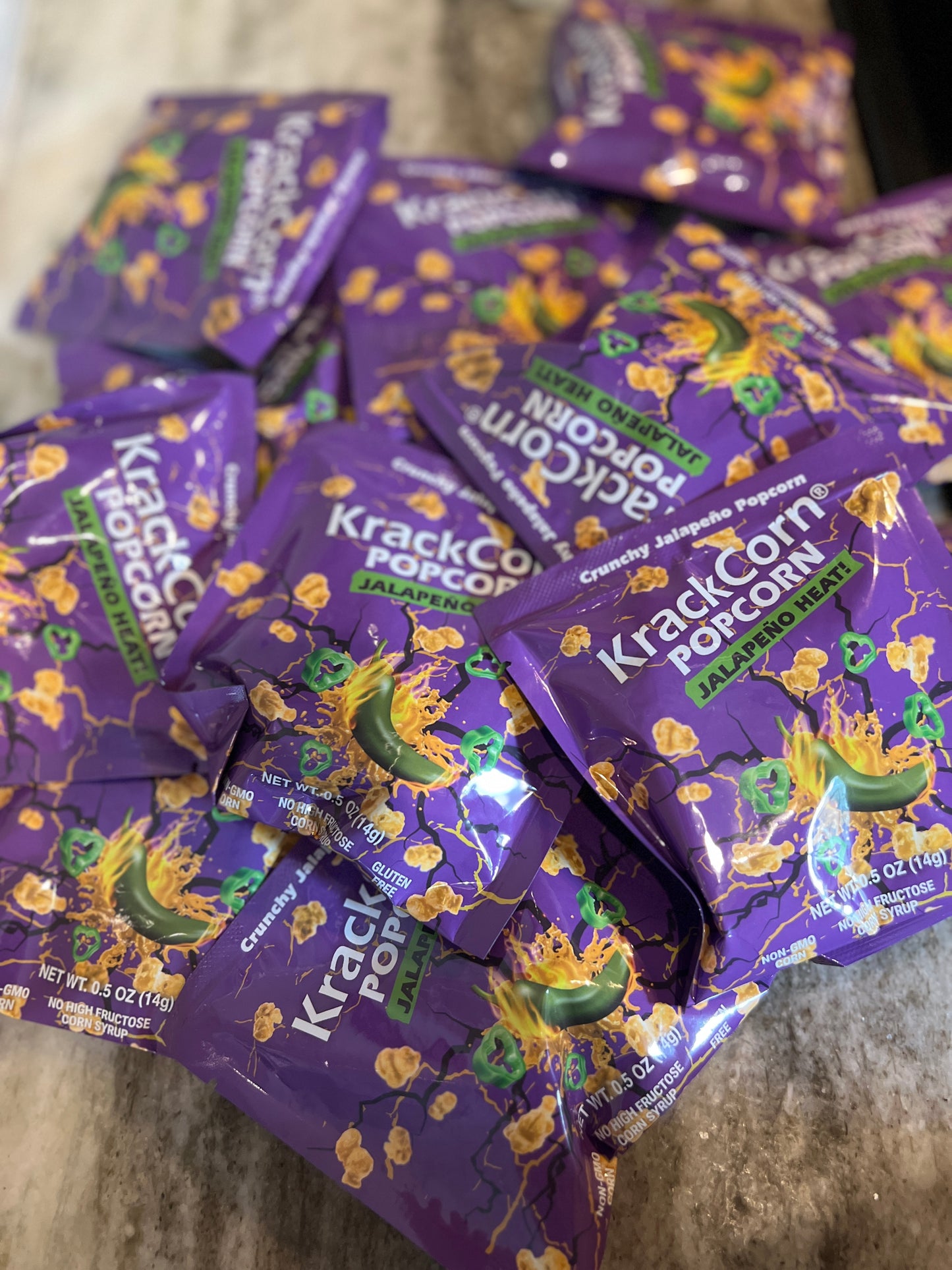 KrackCorn® Popcorn Jalapeno Heat 3.25oz Personal Size - 6 pack