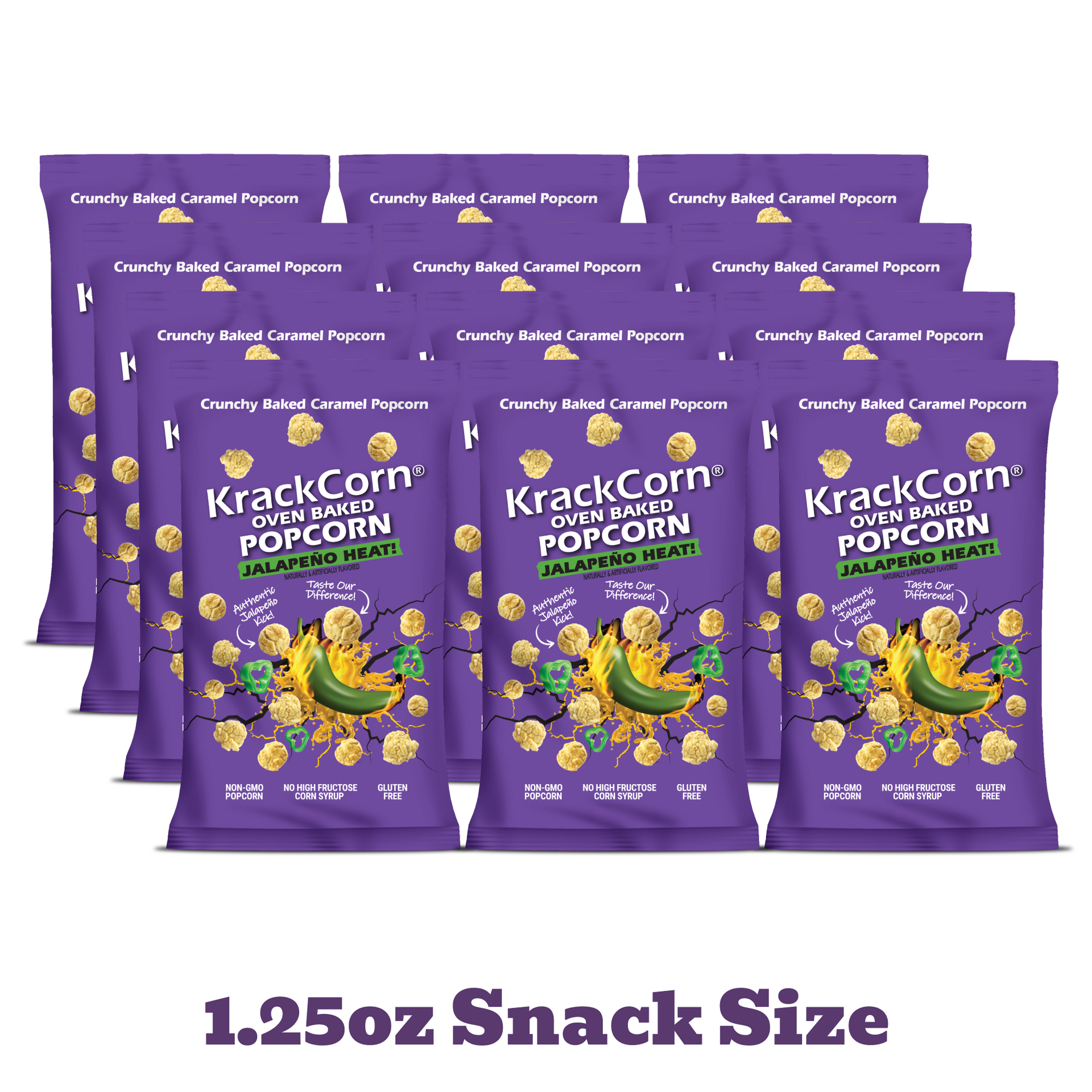 1.25oz Jalapeno Heat Snack Size - 12 pack – KrackCorn Popcorn