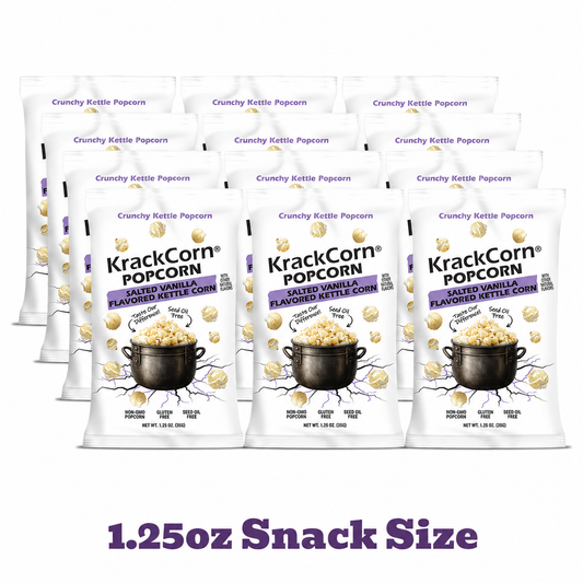 KrackCorn® Popcorn 1.25oz Salted Vanilla Kettle Corn Snack Pack - 12 pack