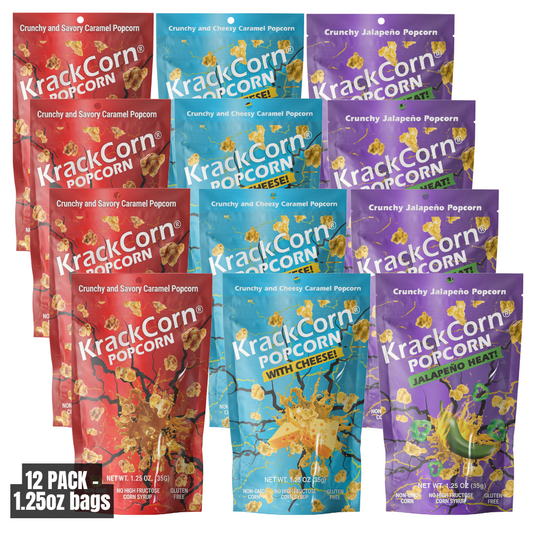 KrackCorn® Popcorn 3 Flavor Snack Size - 12 pack