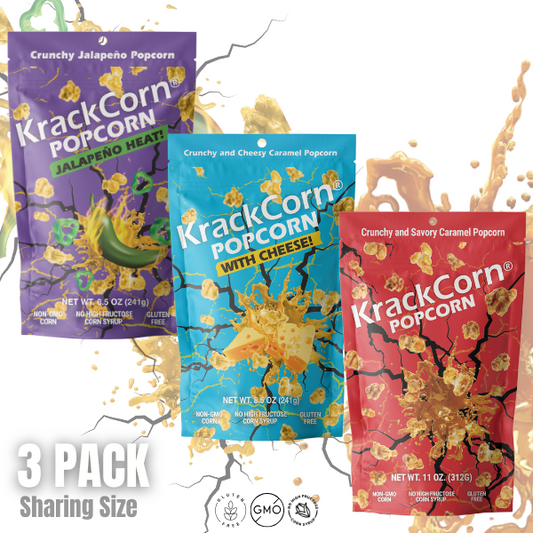 KrackCorn® Popcorn 3 Flavor Sharing Size - 3 pack