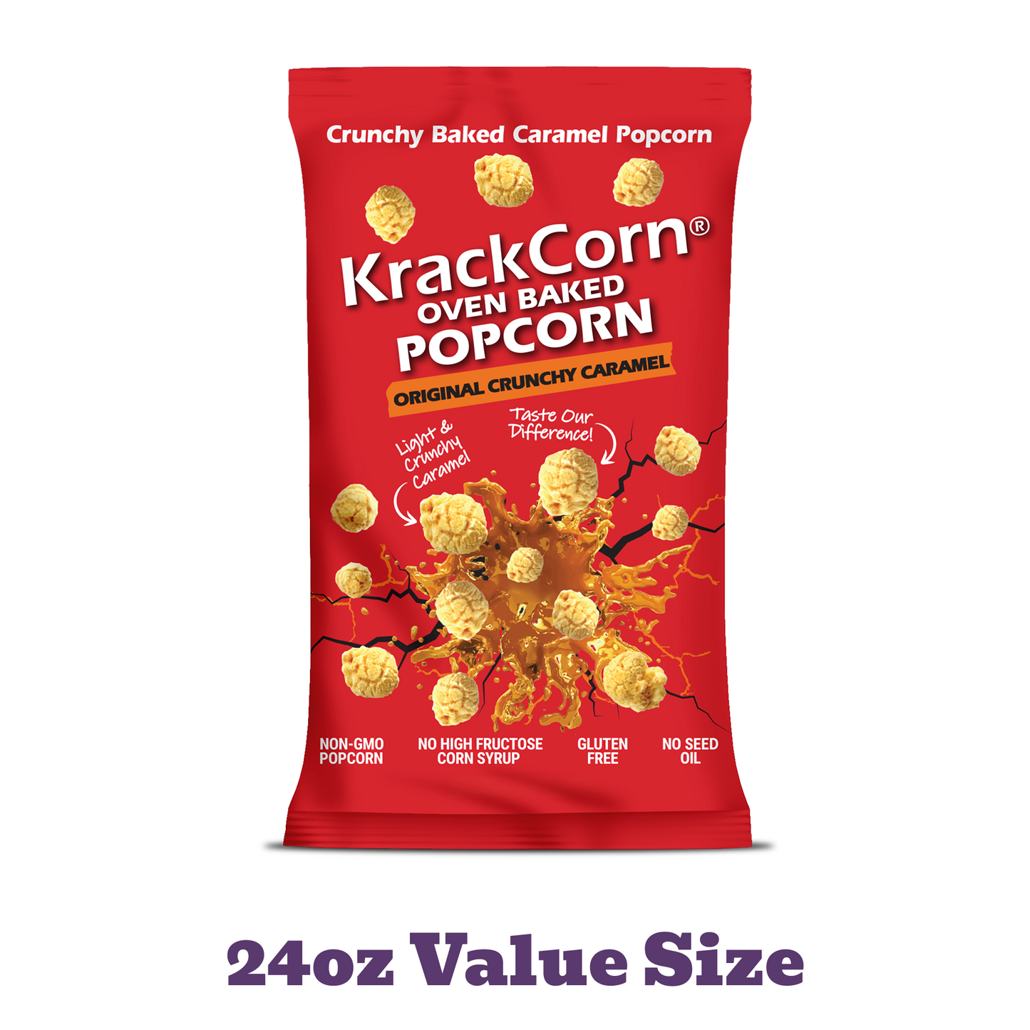 KrackCorn® Popcorn 24oz XL Original Crunchy Caramel