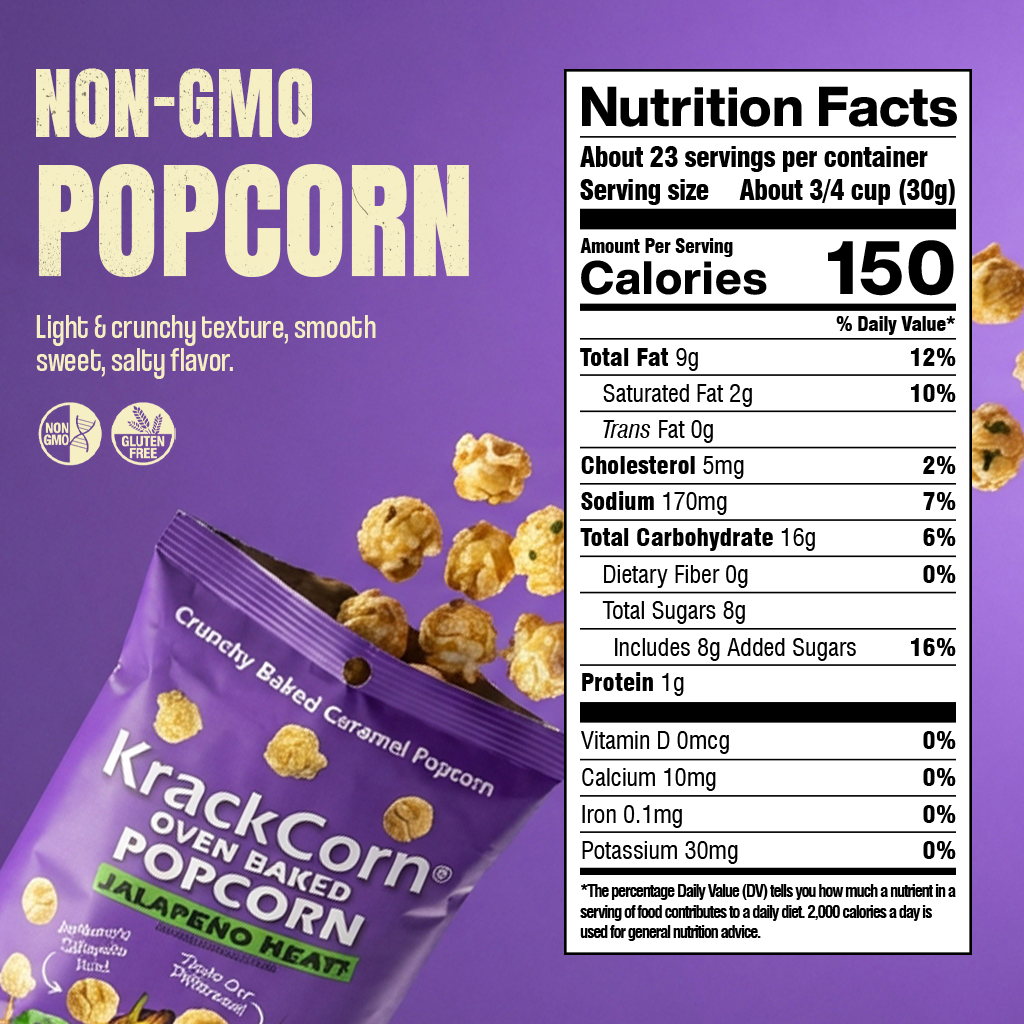 KrackCorn® Popcorn 24oz XL Jalapeno Heat!