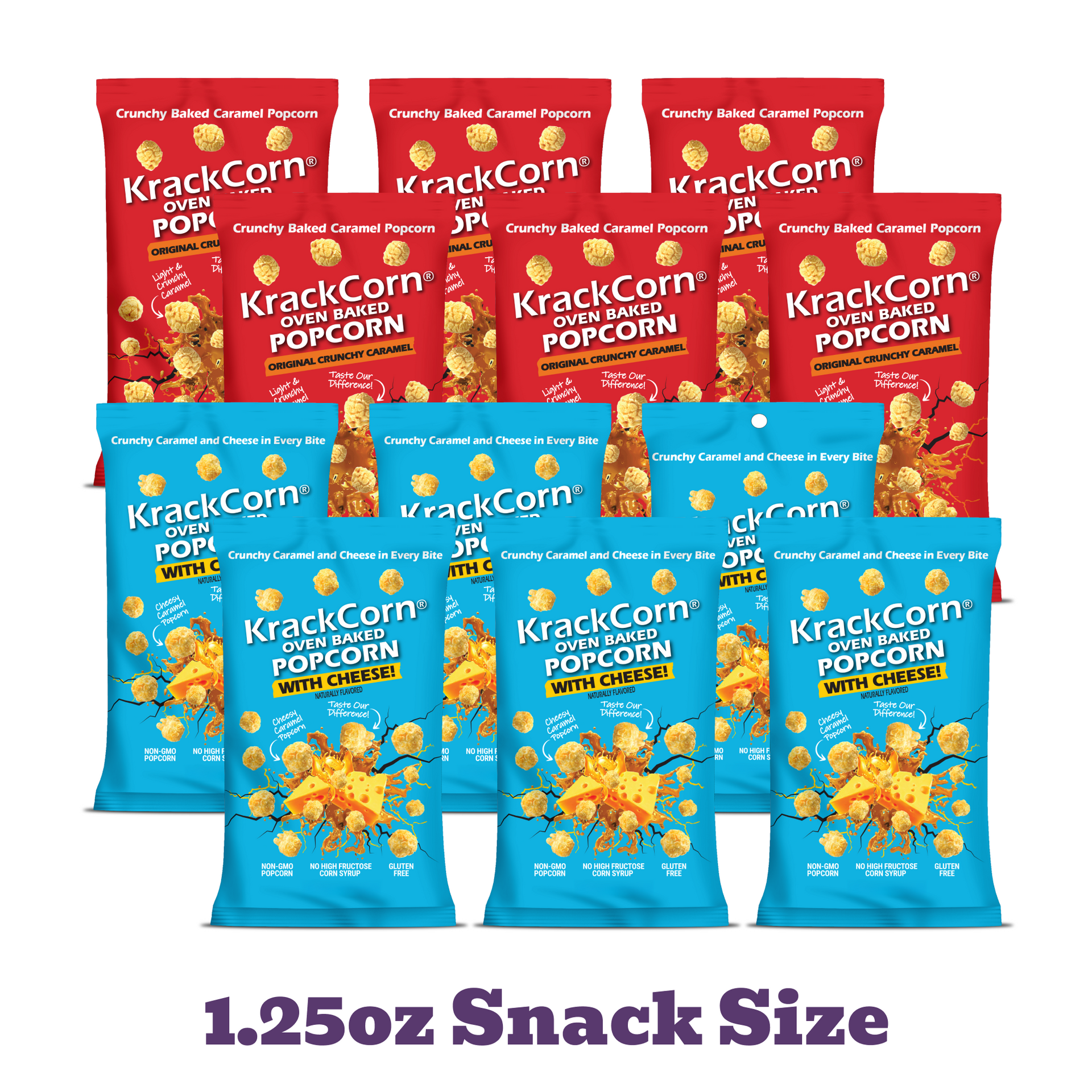 2 Flavor Snack Size - 12 pack – KrackCorn Popcorn
