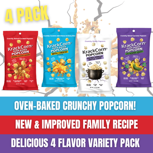 KrackCorn® Popcorn 4 Flavor Variety Pack!