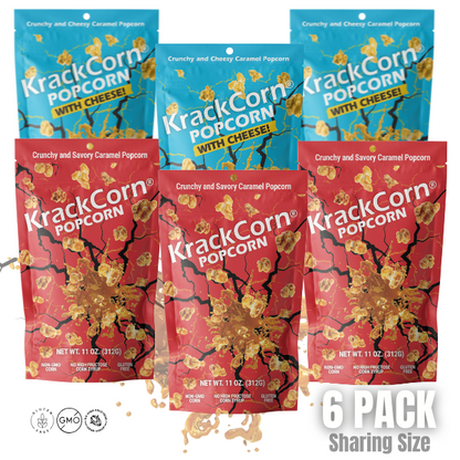 KrackCorn® Popcorn 2 Flavor Sharing Size - 6 pack - BEST SELLER!