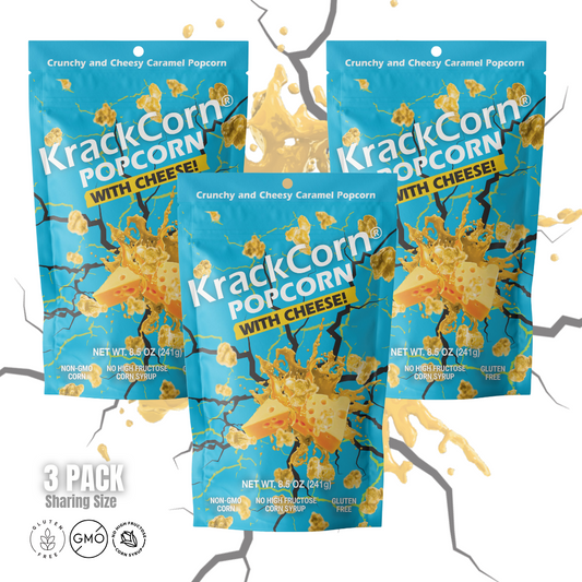 KrackCorn® Popcorn With Cheese! 8.5oz Sharing Size - 3 pack