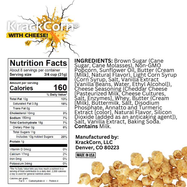 KrackCorn® Popcorn with Cheese! 8.5oz Sharing Size
