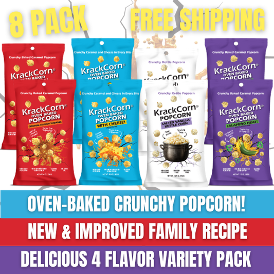 KrackCorn® Popcorn Bonus Variety Pack - 8 Bags!