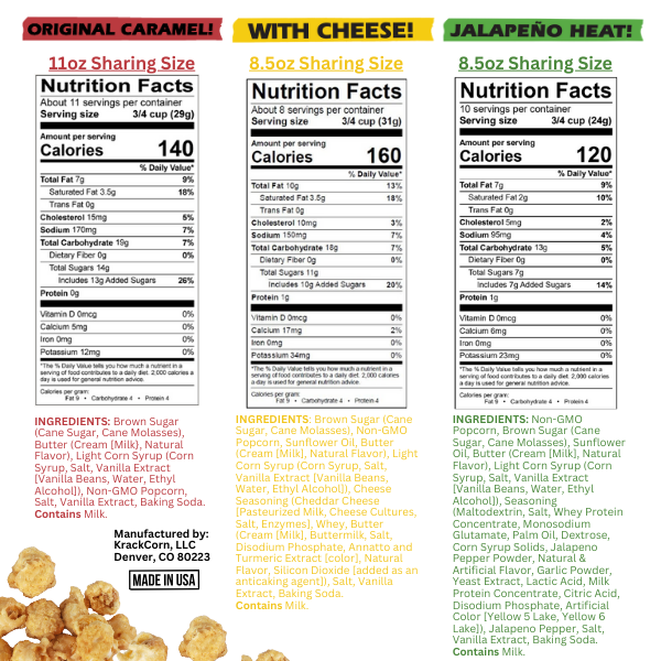 KrackCorn® Popcorn 3 Flavor Sharing Size - 12 PACK PARTY!