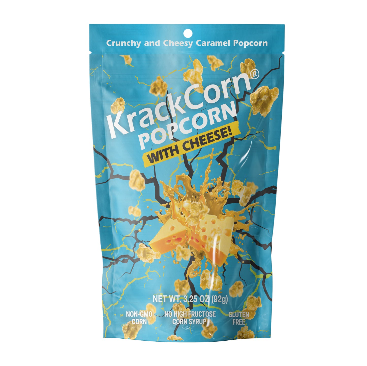 KrackCorn® Popcorn WIth Cheese! 3.25oz Personal Size - 6 pack