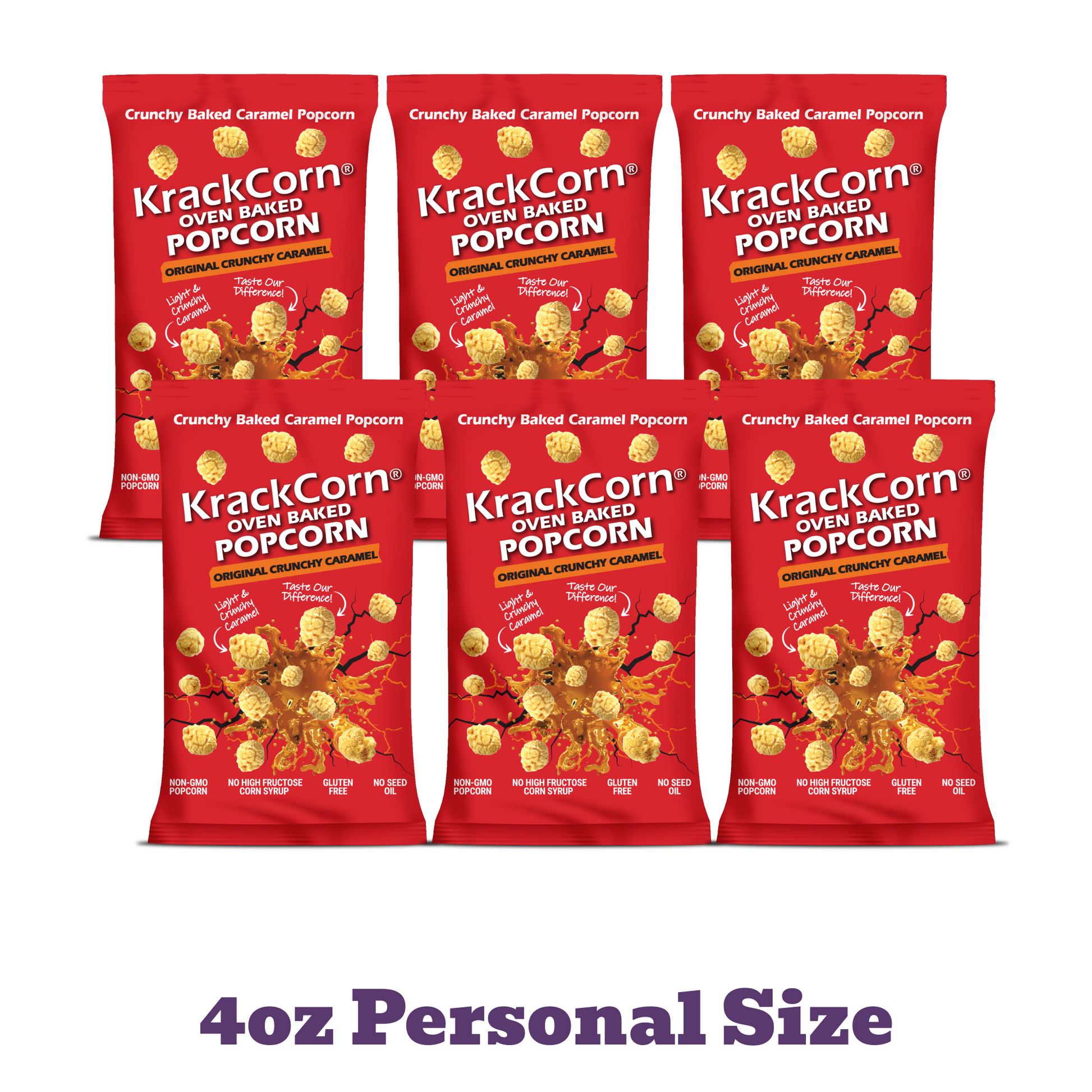 Original Caramel Personal Size - 6 pack – KrackCorn Popcorn